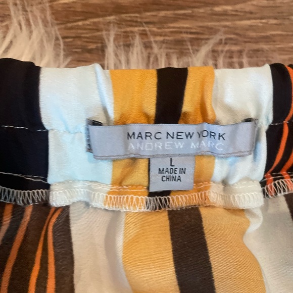 MARC ANDREWS NEW YORK Striped Asymmetrical MIDI Skirt ~ L XL - Picture 2 of 4